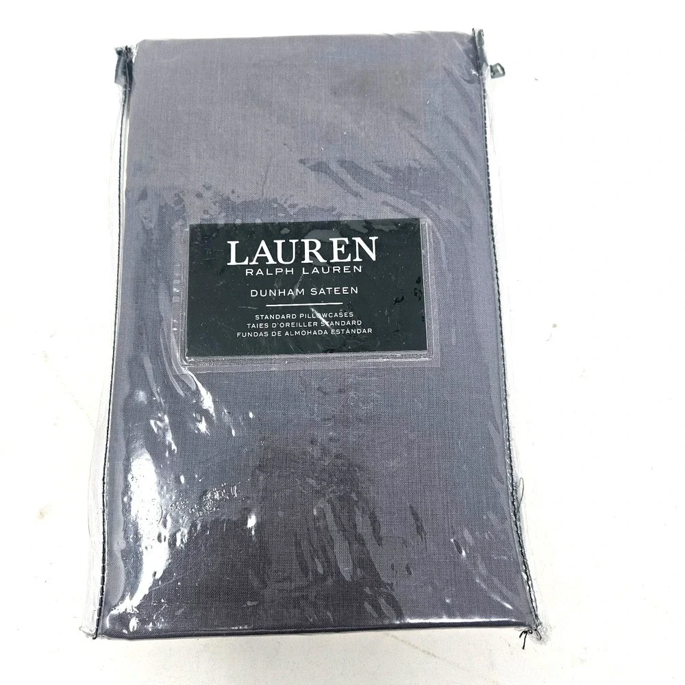 NWT Ralph Lauren Dunham Sateen Standard Pillowcase Gray 300TC